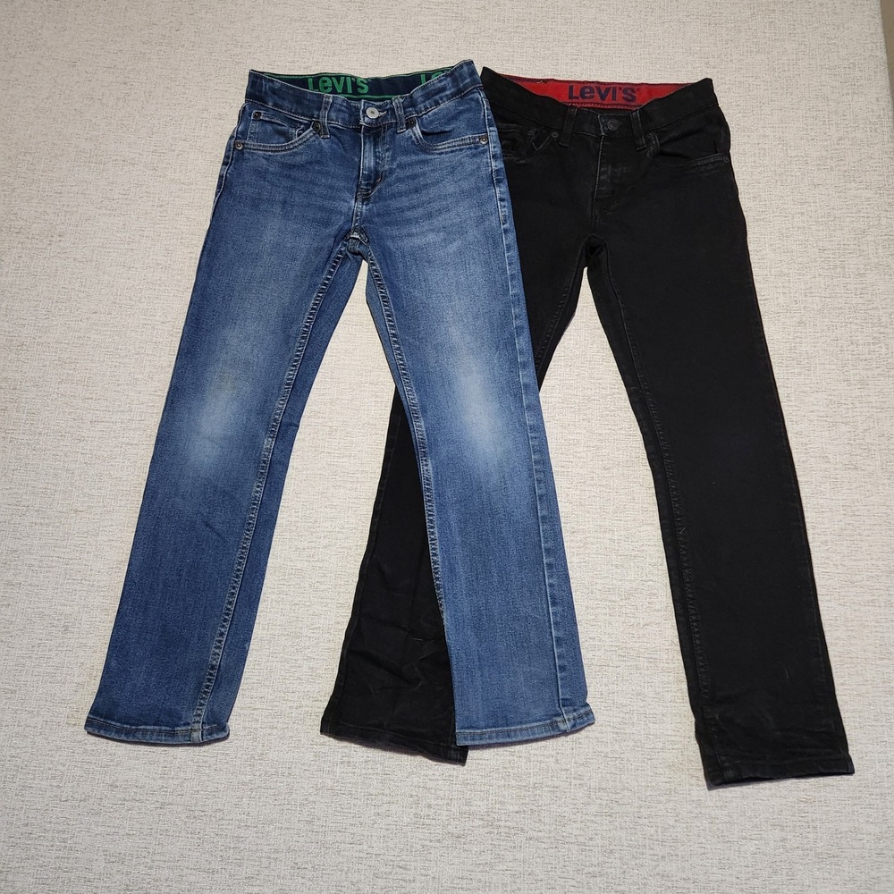 Levi's 511 Slim Fit Jeans Kids Size 10 Blue Black Denim Pants Bundle 2pk